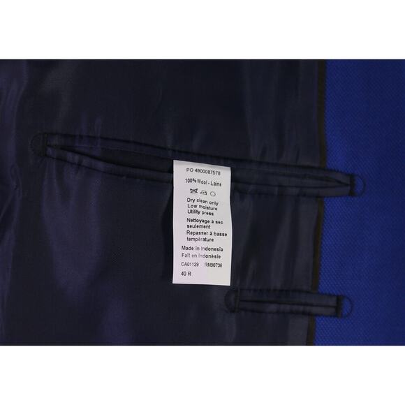 Michael Kors Bright Royal Blue 2-Btn Wool Woven Blazer Jacket 40R - Picture 9 of 9